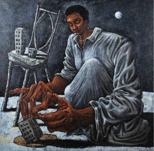 Gemälde von James Kamande — The City Maker